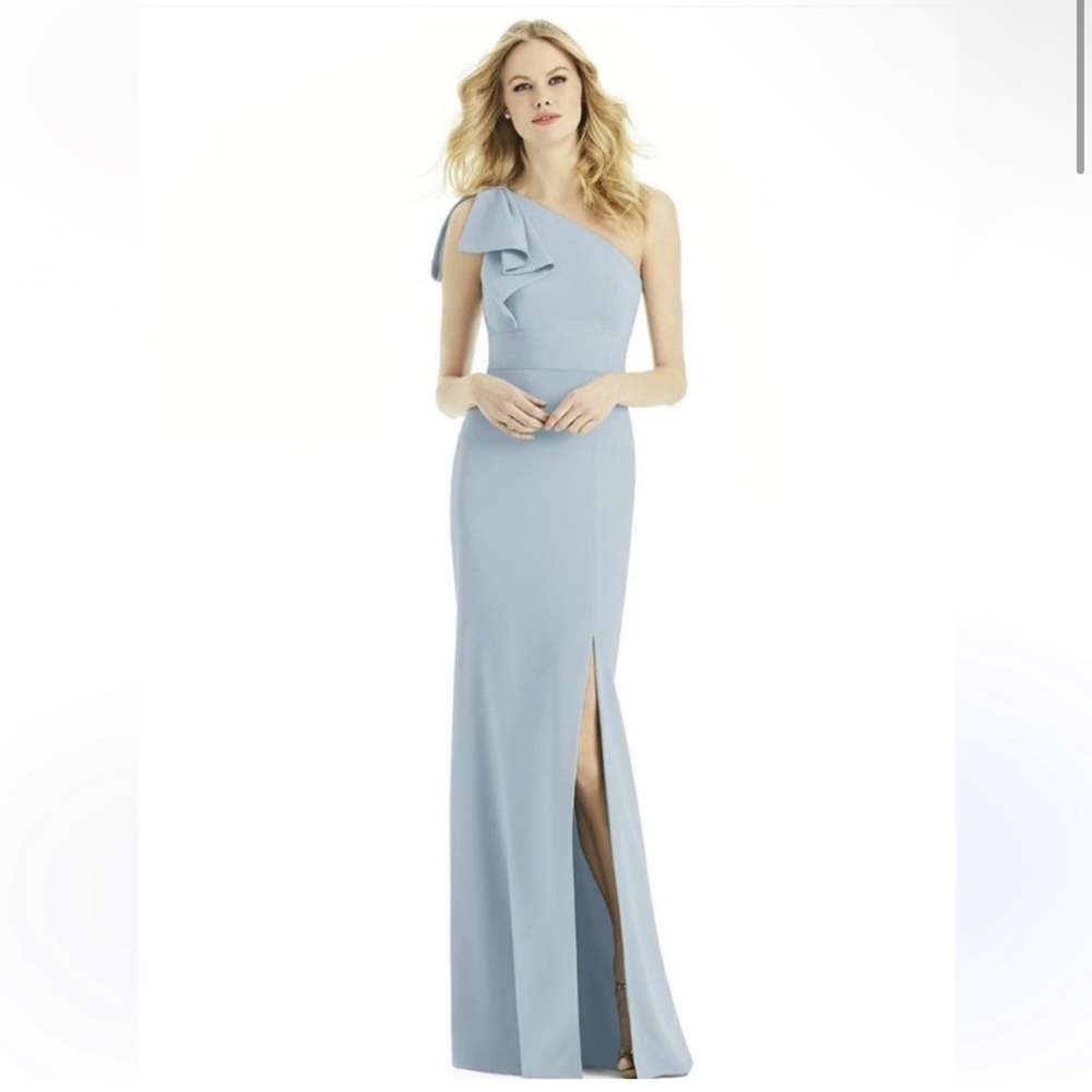 After Six One Shoulder Crepe Bridesmaid Dress NWOT size 12